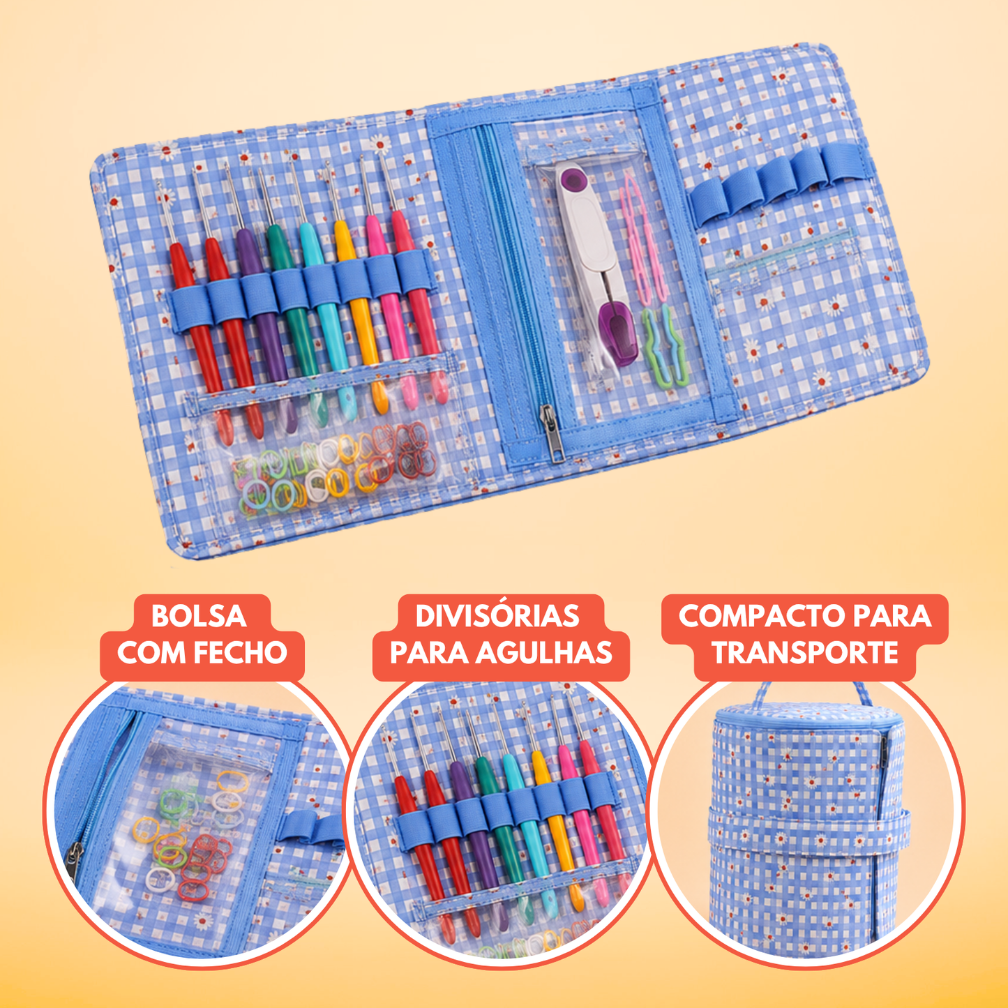 Estojo Organizador para Crochet