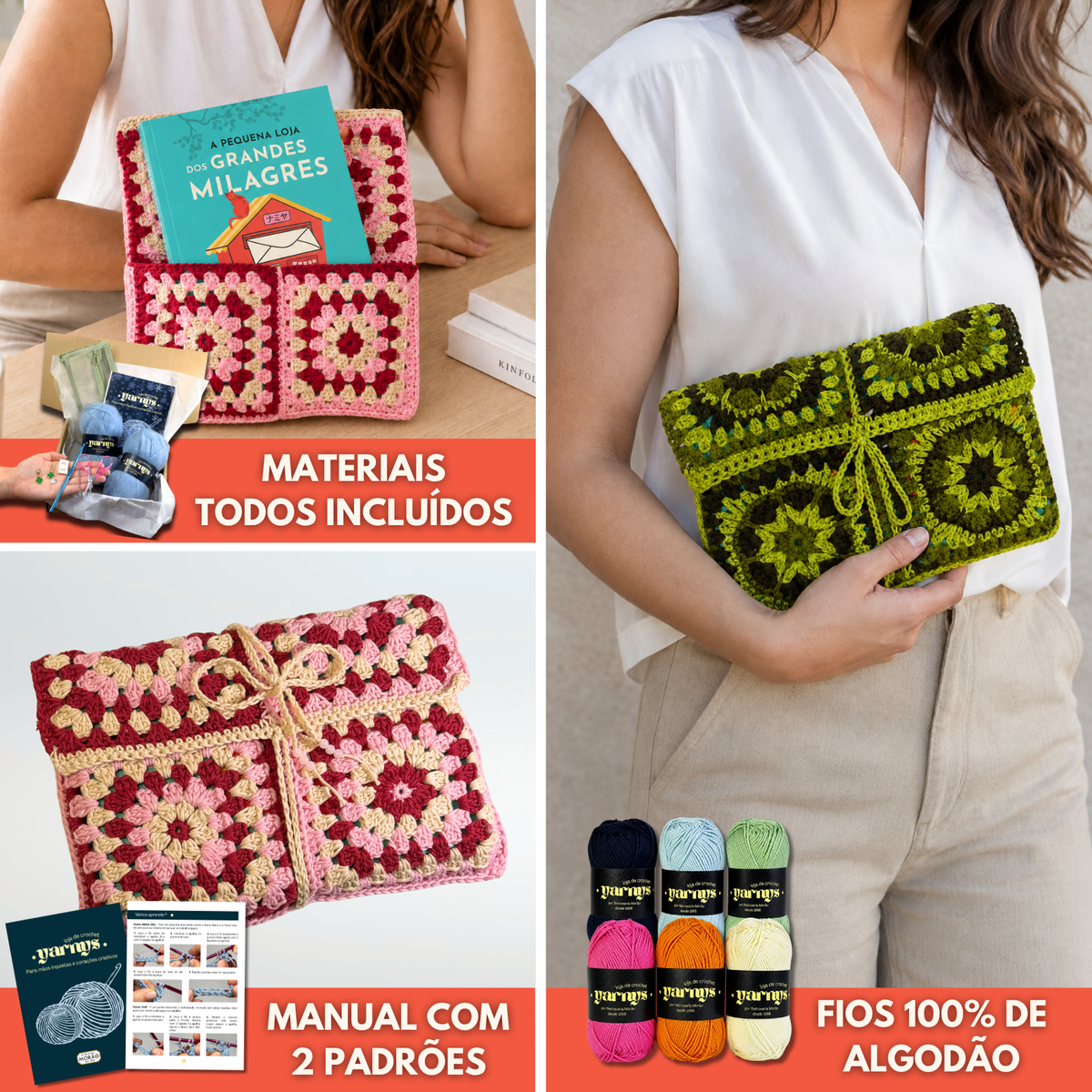 Projeto Completo de Crochet (Porta-Livros)