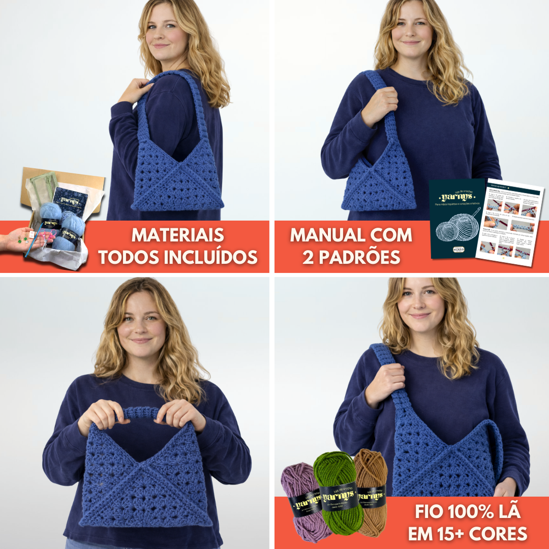 Projeto Completo de Crochet (Mala 100% Lã)