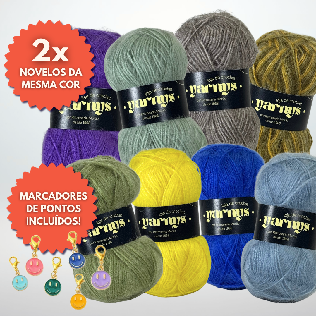 Conjunto de Fios Mohair (Projeto do Lenço/Xaile)